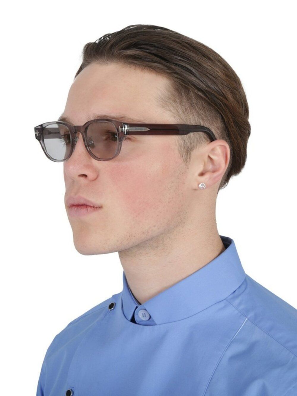 Tom Ford Men Sunglasses Transparent Grey Square FT1041-D/S 20A NEW AUTHENTIC